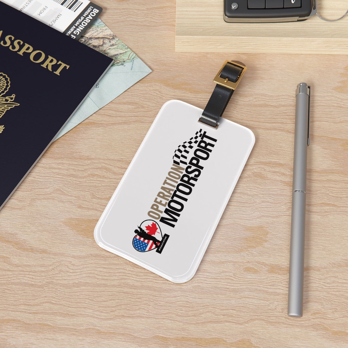 "Operation Motorsport" (WHITE) Luggage Tag