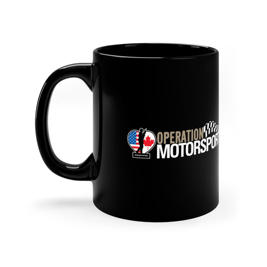 "Operation Motorsport" Black Coffee Mug, 11oz